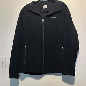 Columbia Women's Full Zip Jacket Hooded Fleece Solid Polyester Dark Blu Size XXL